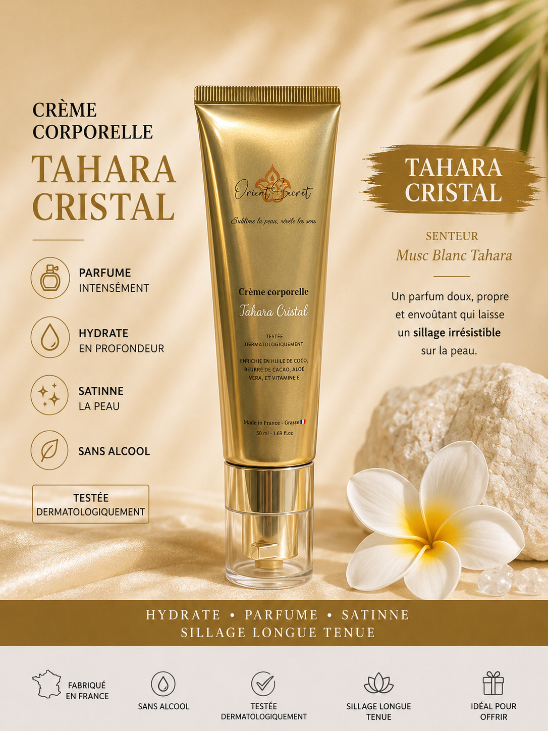 Crème parfumée corporelle - Tahara cristal (format sac)