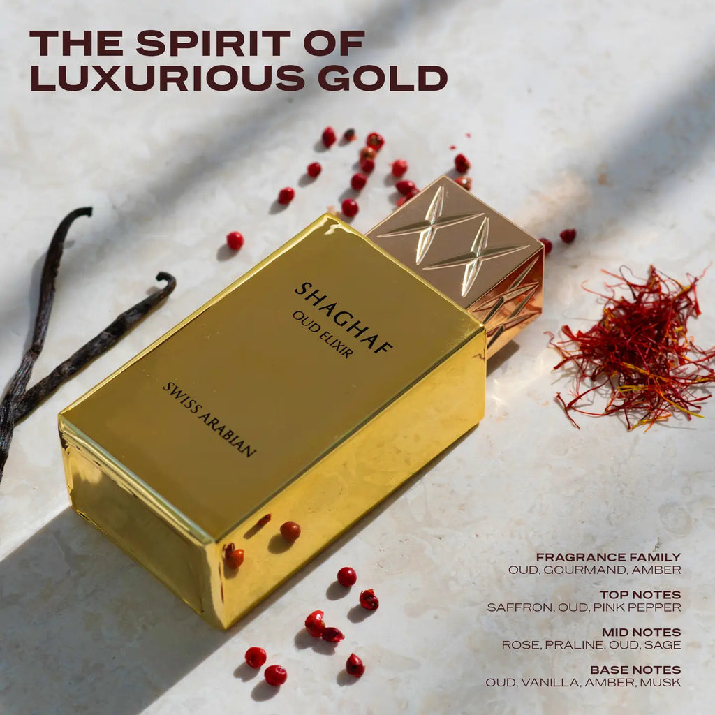 Swiss Arabian SHAGHAF OUD ELIXIR Eau de Parfum de Luxe pour Unisexe 75ml