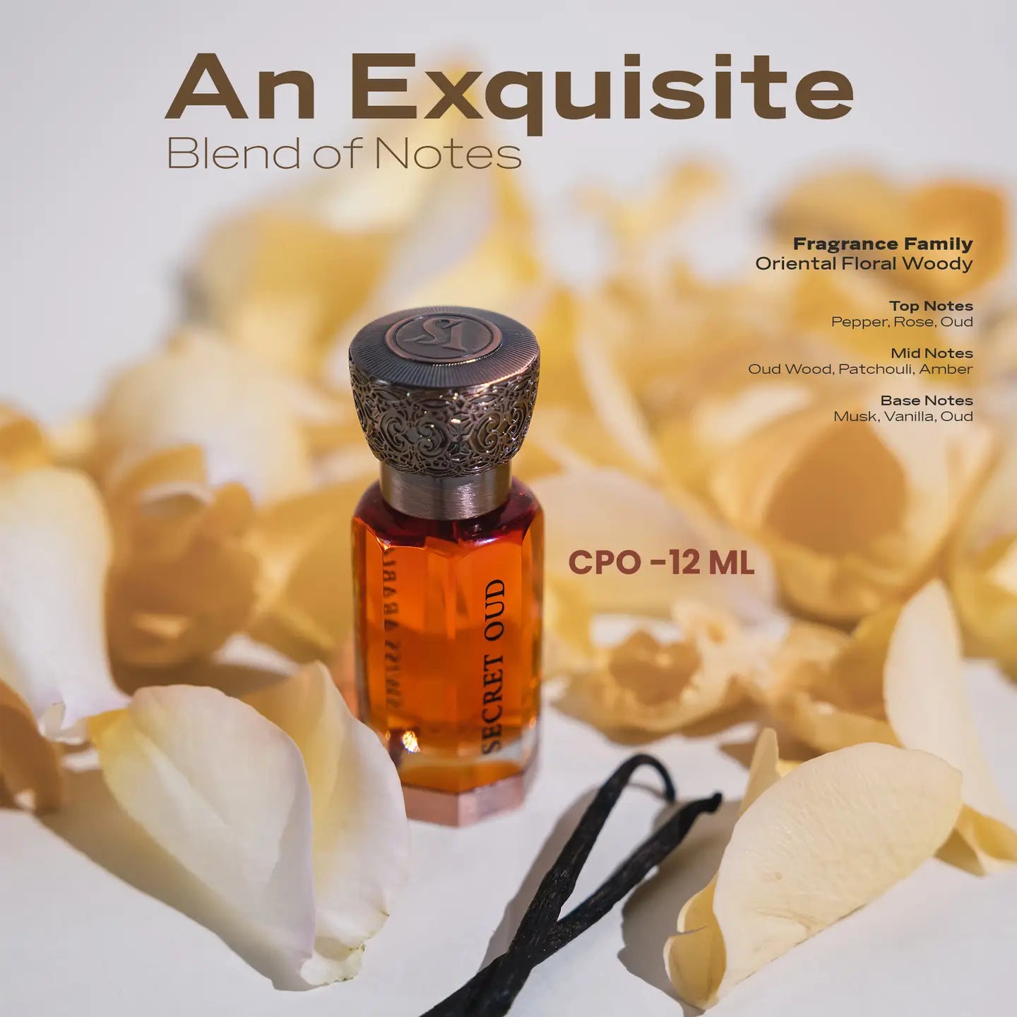 Huile de Parfum Secret Oud Swiss Arabian pour Unisexe 12ml