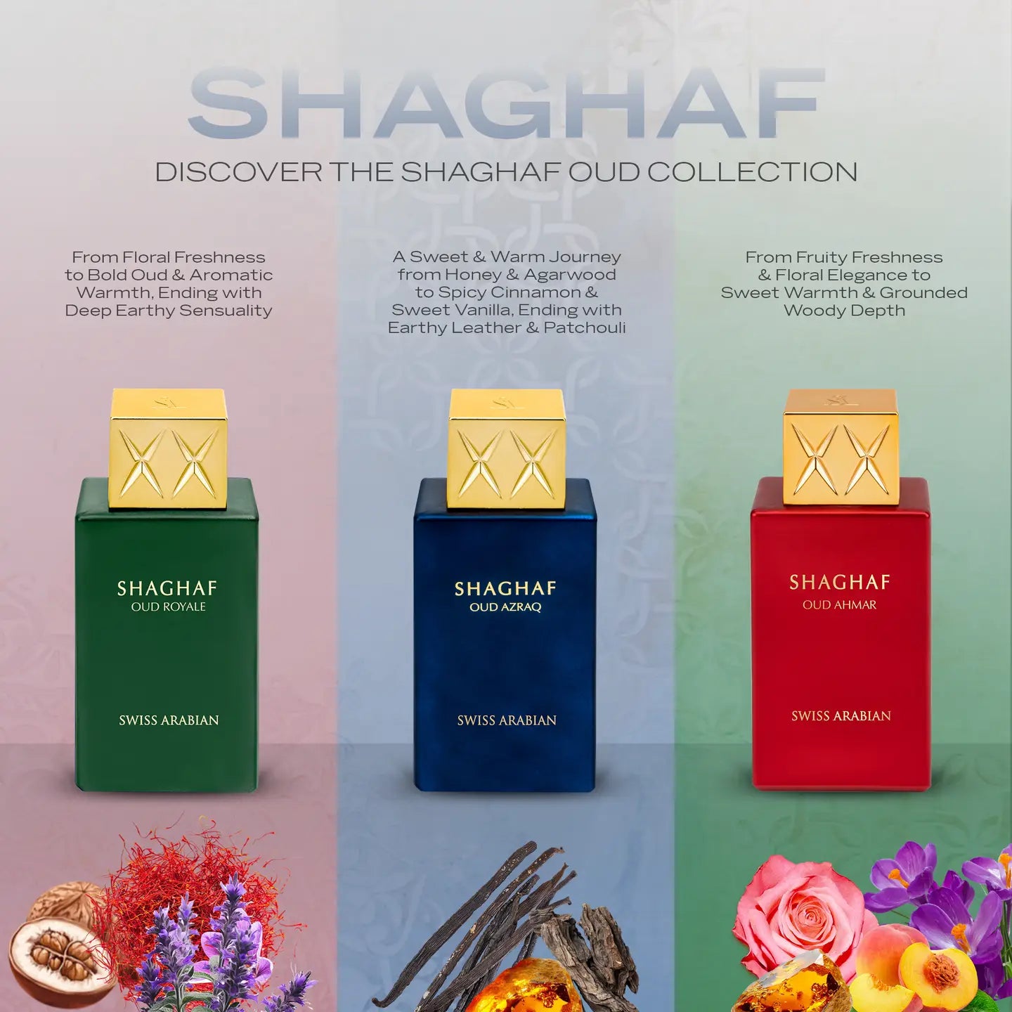 Swiss Arabian SHAGHAF OUD AZRAQ Eau de Parfum de Luxe pour Unisexe 75ml