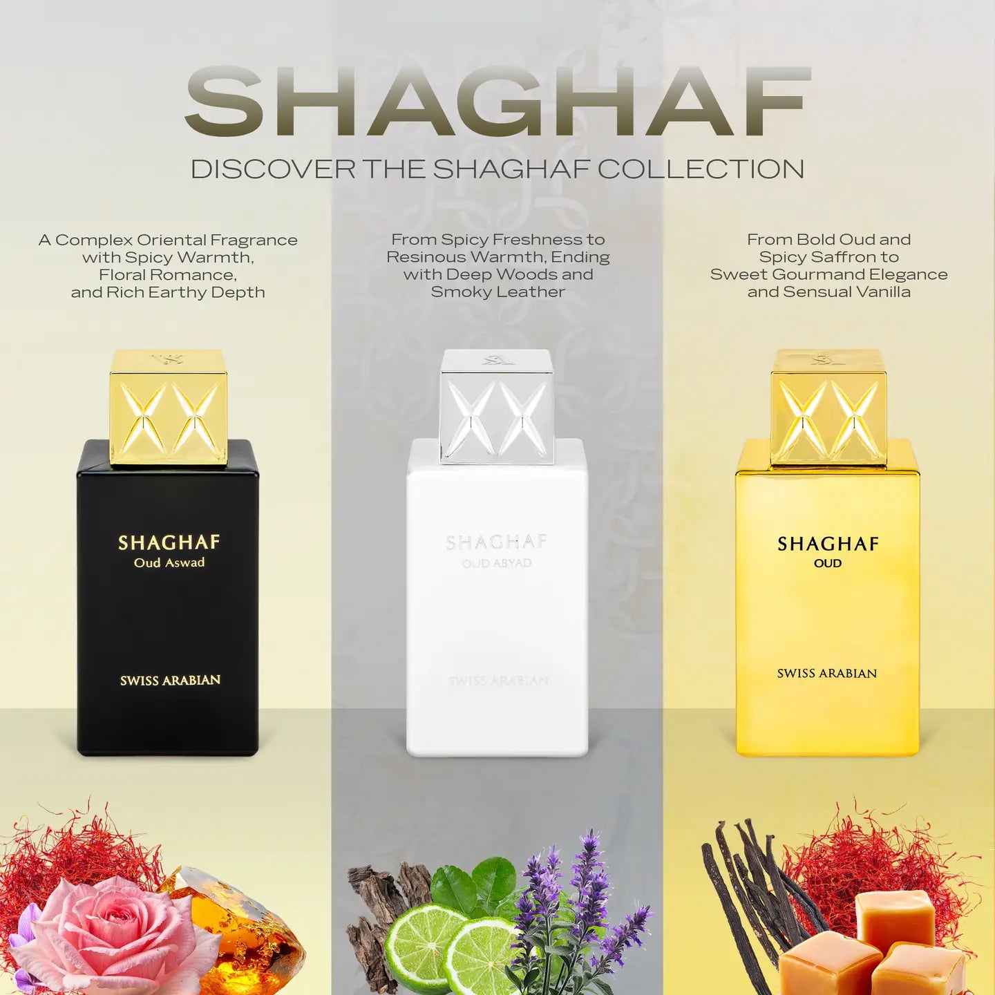 Swiss Arabian SHAGHAF OUD ASWAD Eau de Parfum de Luxe pour Femme 75ml