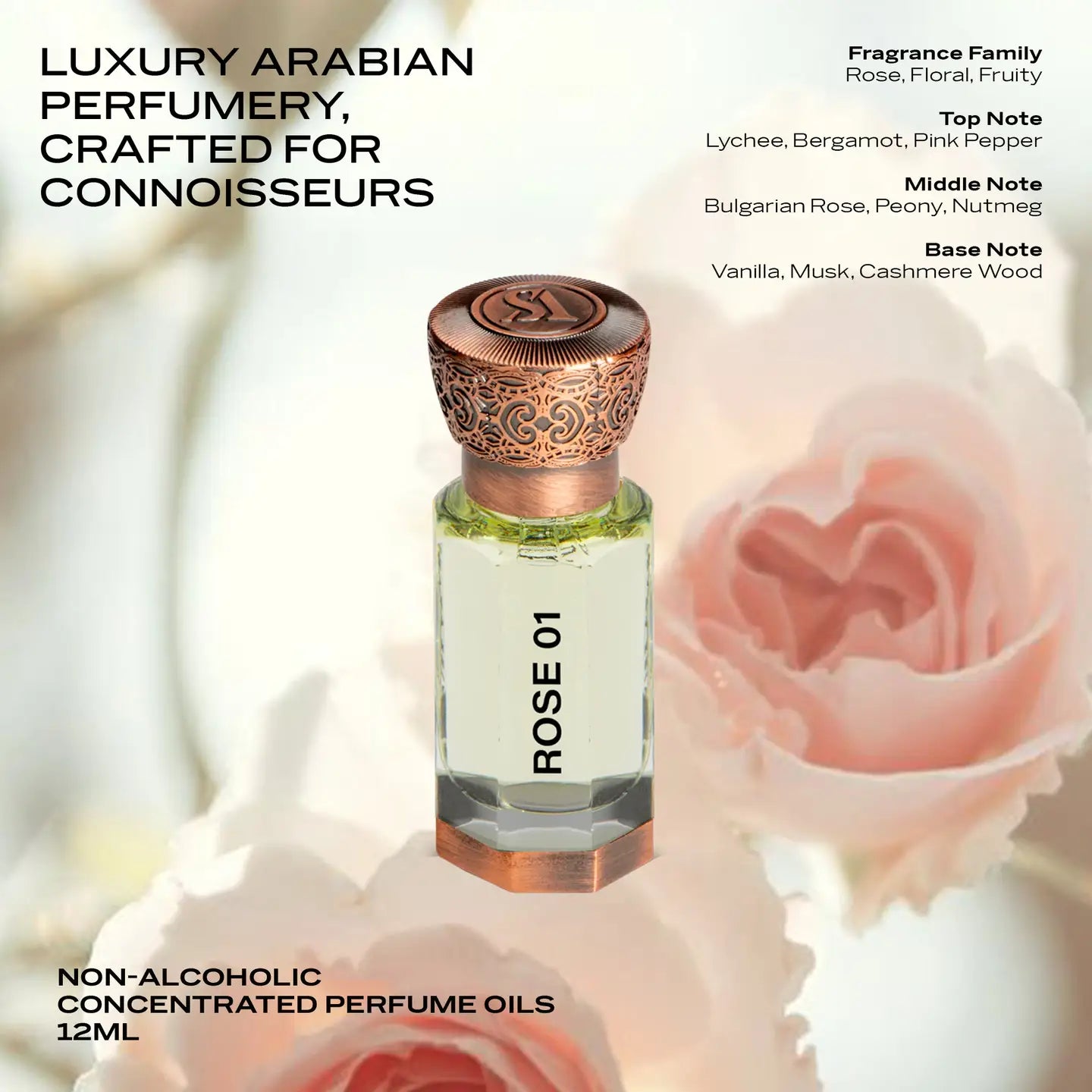 Swiss Arabian Rose 01 Huile de Parfum pour Femme 12ml